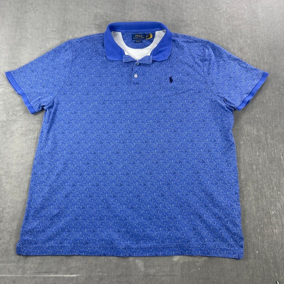 Polo Ralph Lauren Other - Polo Ralph Lauren Men XXL Blue Floral Polo Shirt Classic Fit Short Sleeve